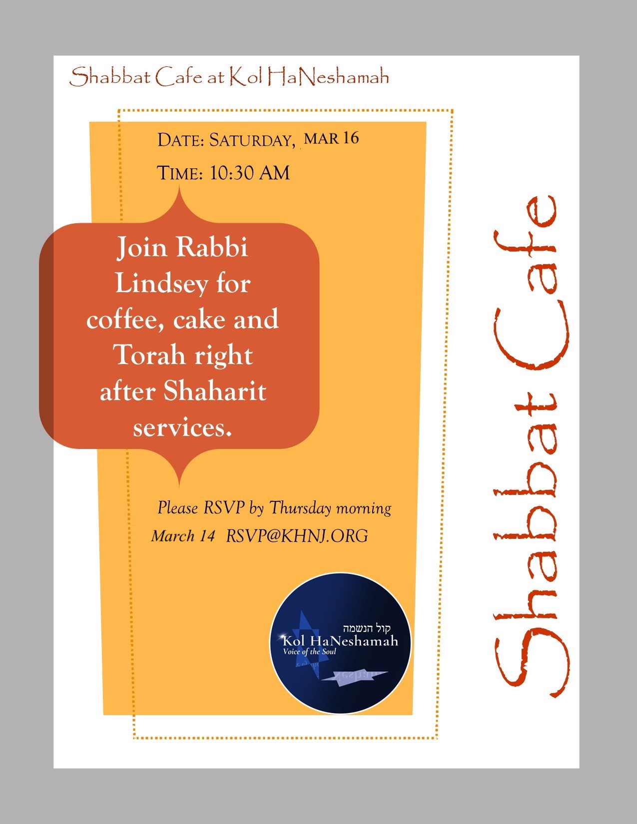 Shabbat Cafe 3.16.24